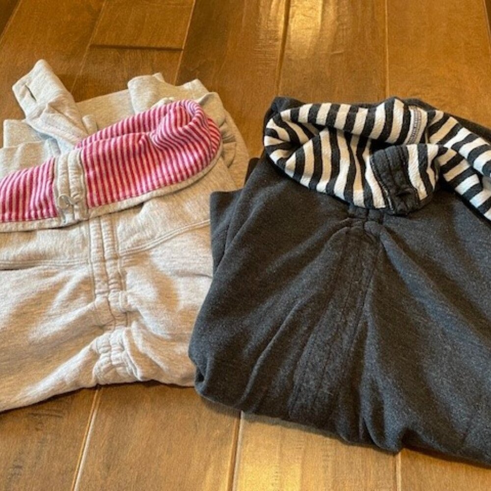 Lululemon Cowl/Scrunchy Neck Striped Sweatshirts Sz S (Set of 2)